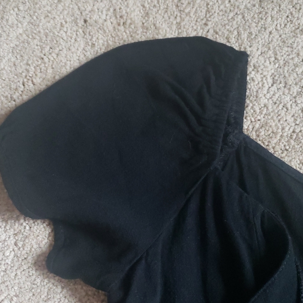 BLACK MILKMAID PUFF SLEEVE SQUARE NECK DRESS - Picture 5 of 6